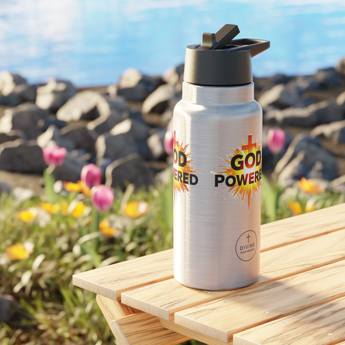 God Powered – Cross Blast Stainless Steel Sports Bottle
