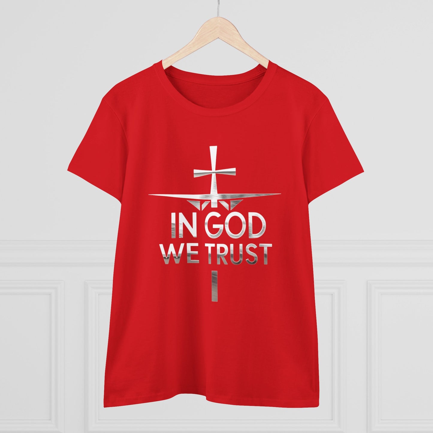 In God We Trust | Women’s Christian Tee with Scripture Back Print