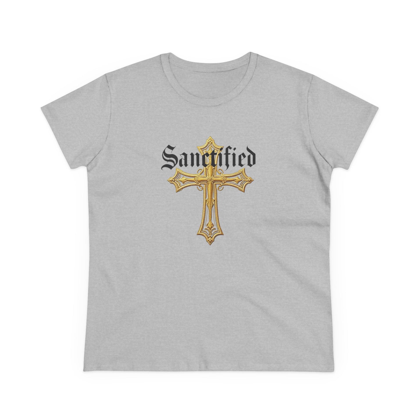 Sanctified Women's Gothic Cross T-Shirt – Faith in Bold Style