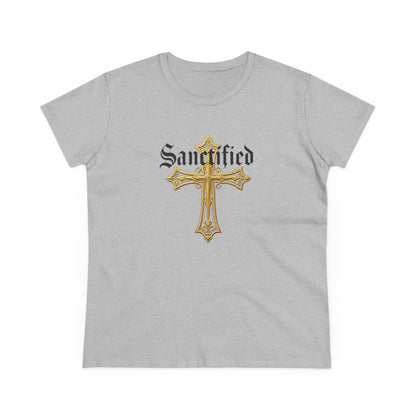 Sanctified Women's Gothic Cross T-Shirt – Faith in Bold Style