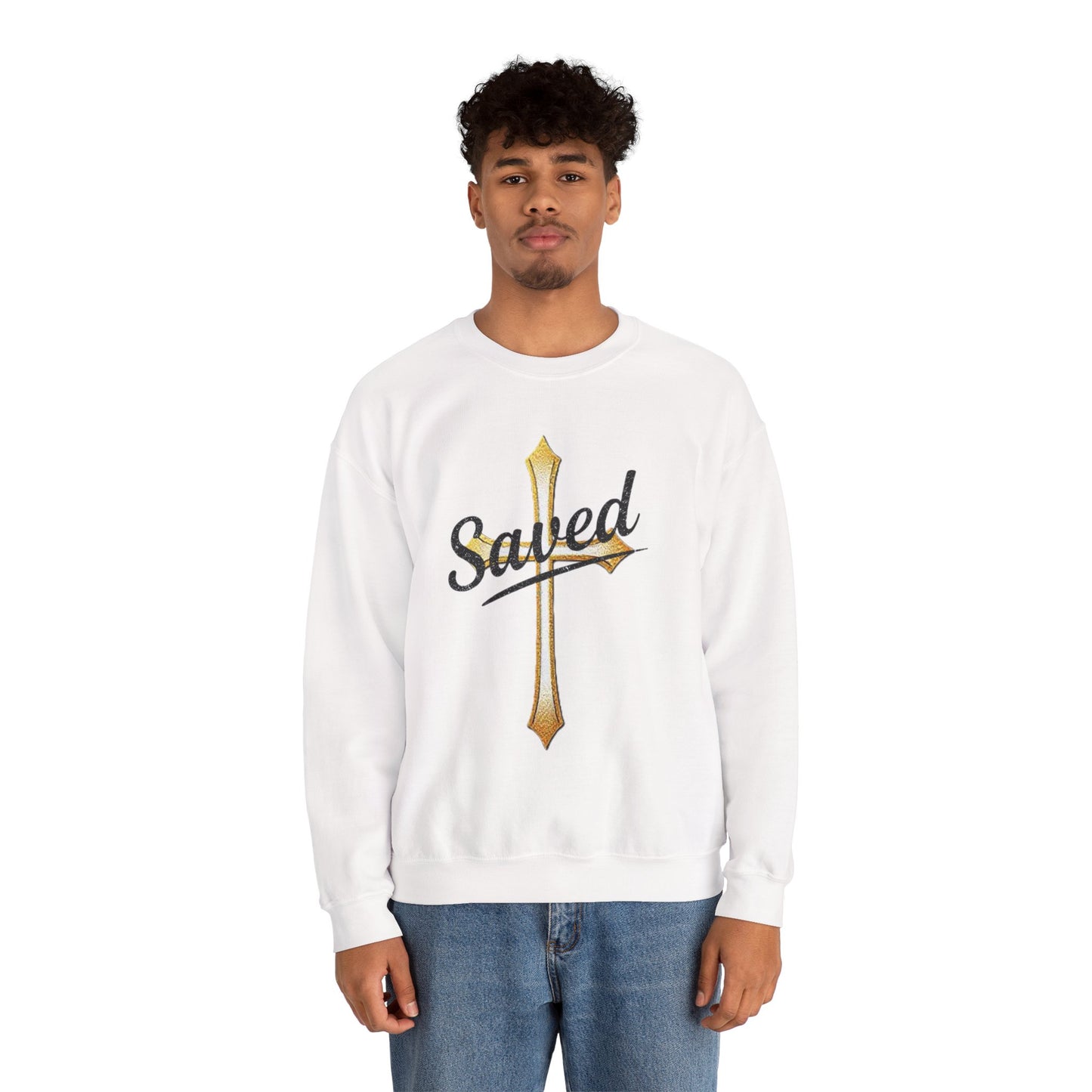 Saved - Men's Christian Sweatshirt with Cross