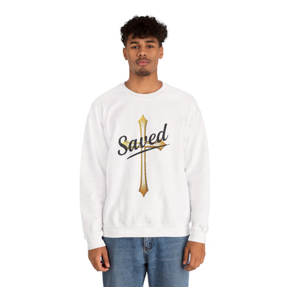 Saved - Men's Christian Sweatshirt with Cross