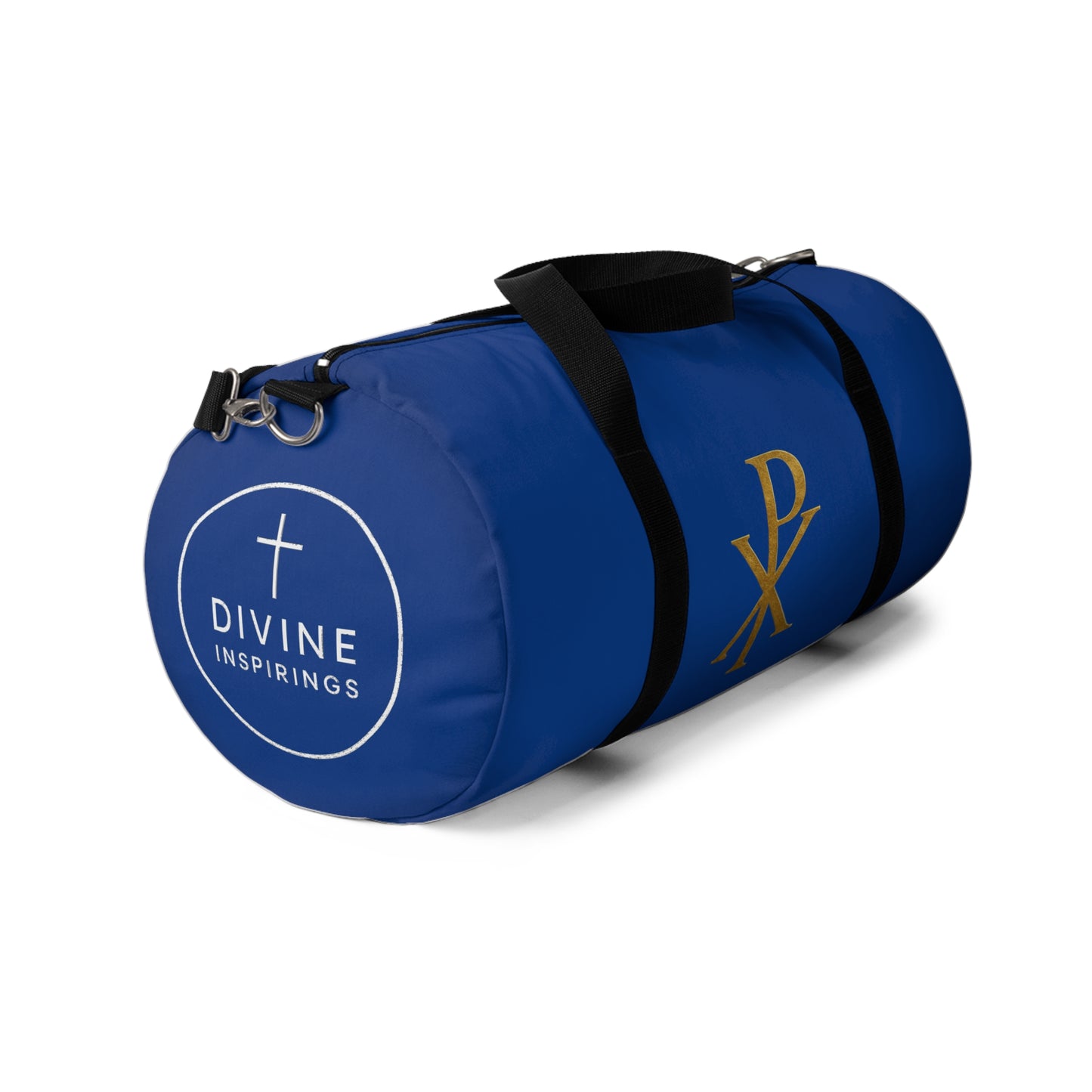 Christ’s Victory Duffle Bag in Blue – Chi Rho Symbol