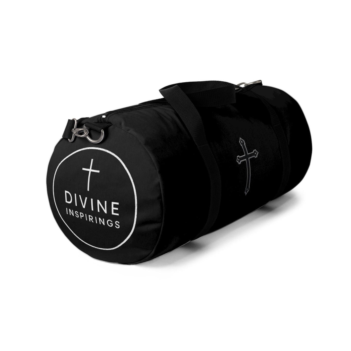 Divine Strength Duffle Bag in Black – Carry the Cross with Purpose