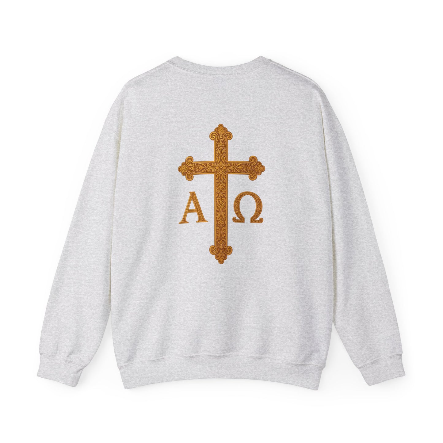 Christ is King – Men’s Christian Sweatshirt with Crowned Lion & Cross