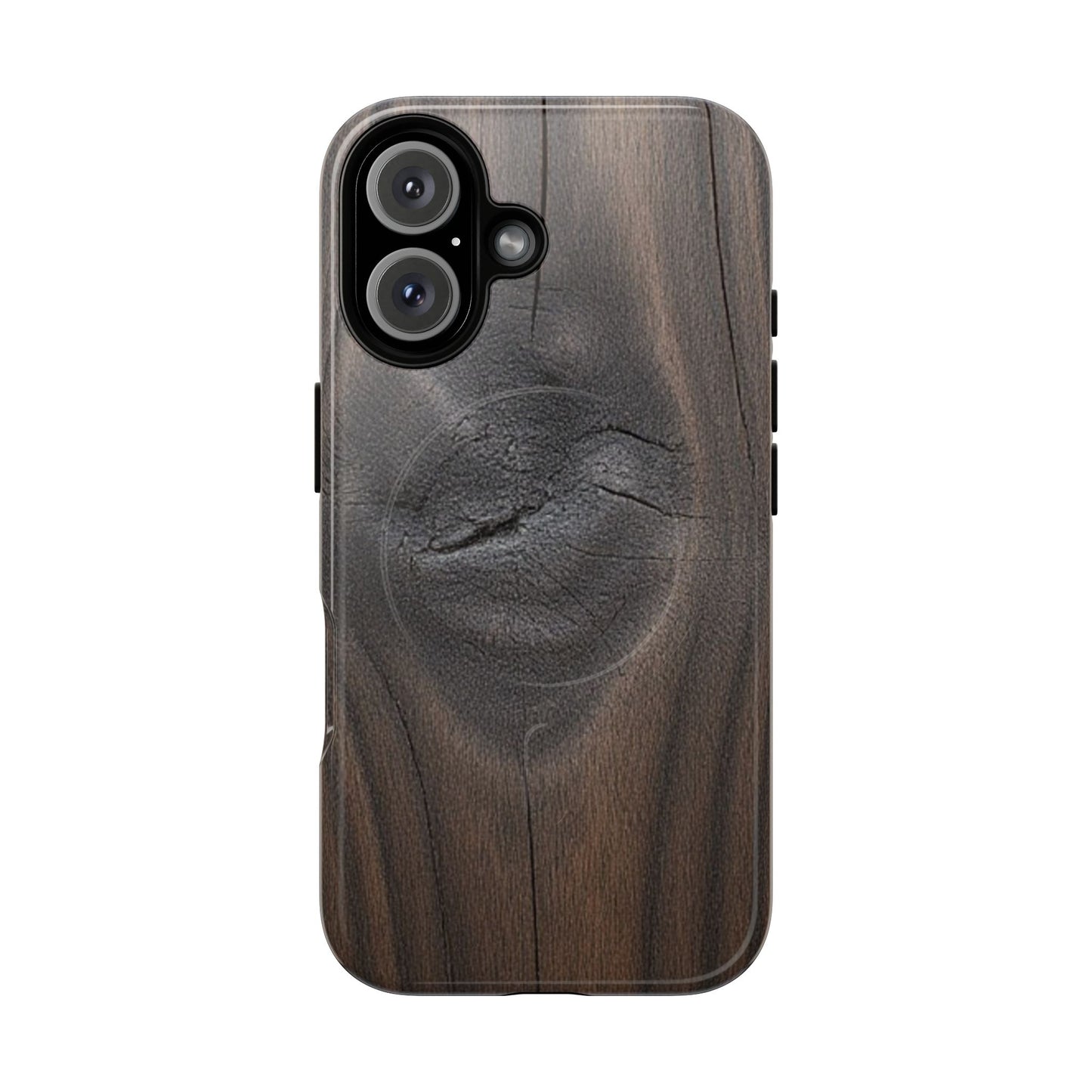 Faith Rooted in Strength – Dark Wood Grain iPhone Magnetic Tough Case