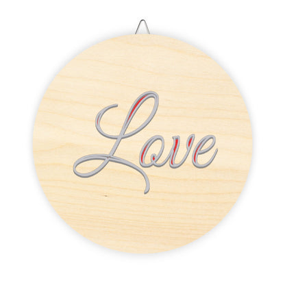 Faith, Hope and Love 'Love' Wall Hanging  — Inspirational Christian Wooden Décor