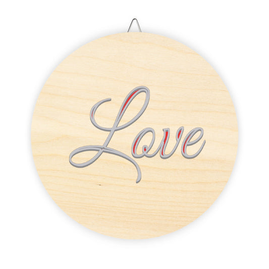 Faith, Hope and Love 'Love' Wall Hanging  — Inspirational Christian Wooden Décor