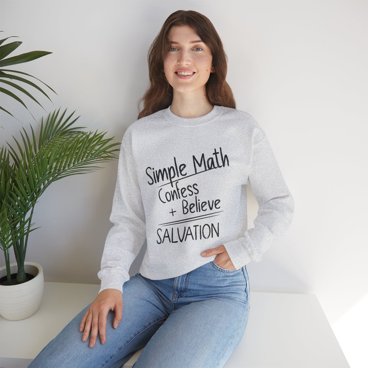 Simple Math Women’s Sweatshirt – Faith Pullover (Black Chalk)