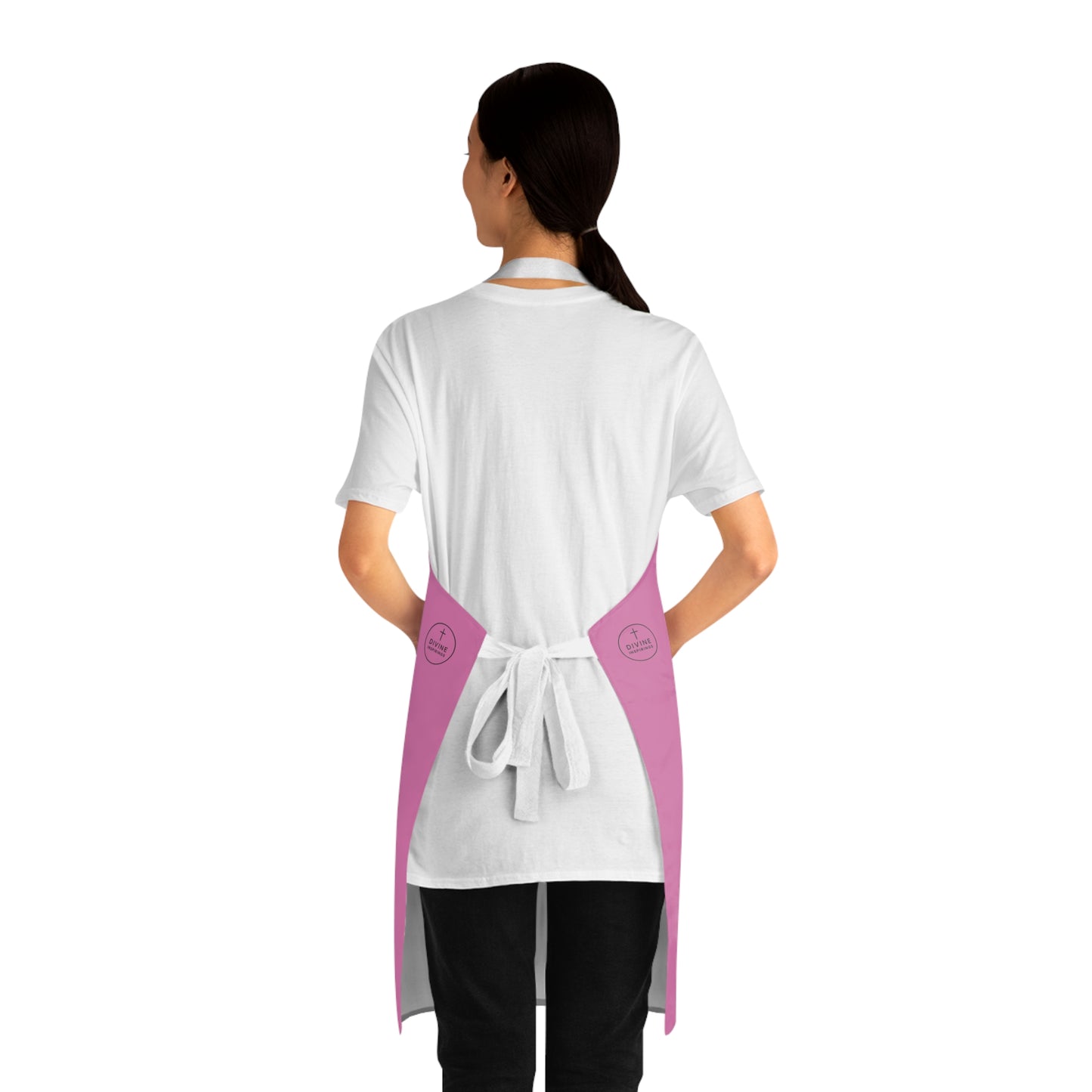 Floral Cross Christian Kitchen Apron in Pink – Faith & Beauty in Every Meal