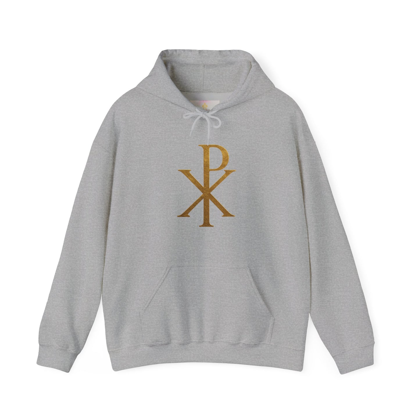 Anointed Warmth – Women’s Gold Chi Rho Christian Hoodie