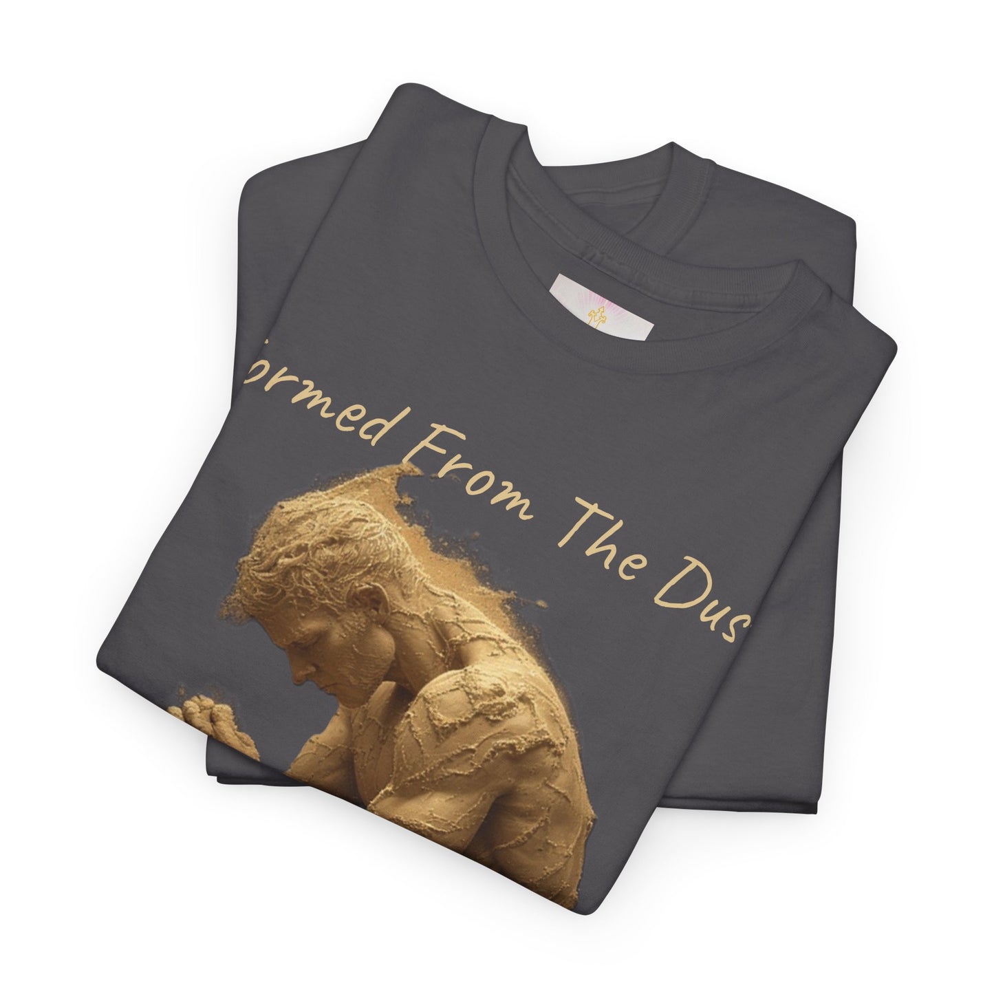 Formed from the Dust | Men’s Christian T-Shirt with Genesis 2:7 (Light Lettering)
