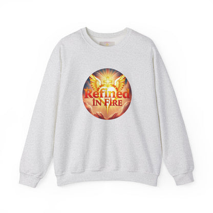 Women’s “Refined in Fire” Christian Sweatshirt – Bold Flame Design Pullover