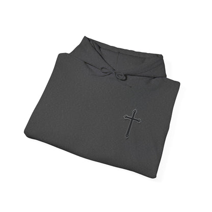 Warrior’s Black Cross Men’s Hoodie – Front & Back Christian Apparel | Ephesians 6:11