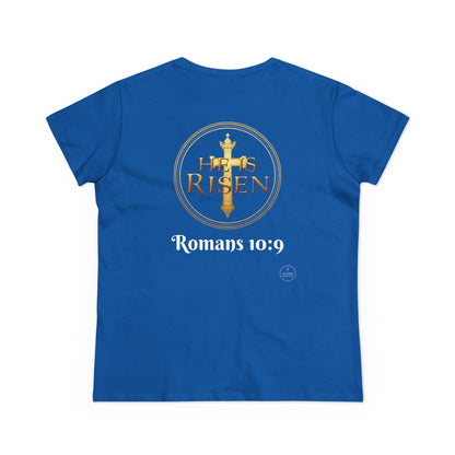 Jesus Is Lord / He Is Risen Christian Tee – Women’s Bold Faith Statement (White Lettering)
