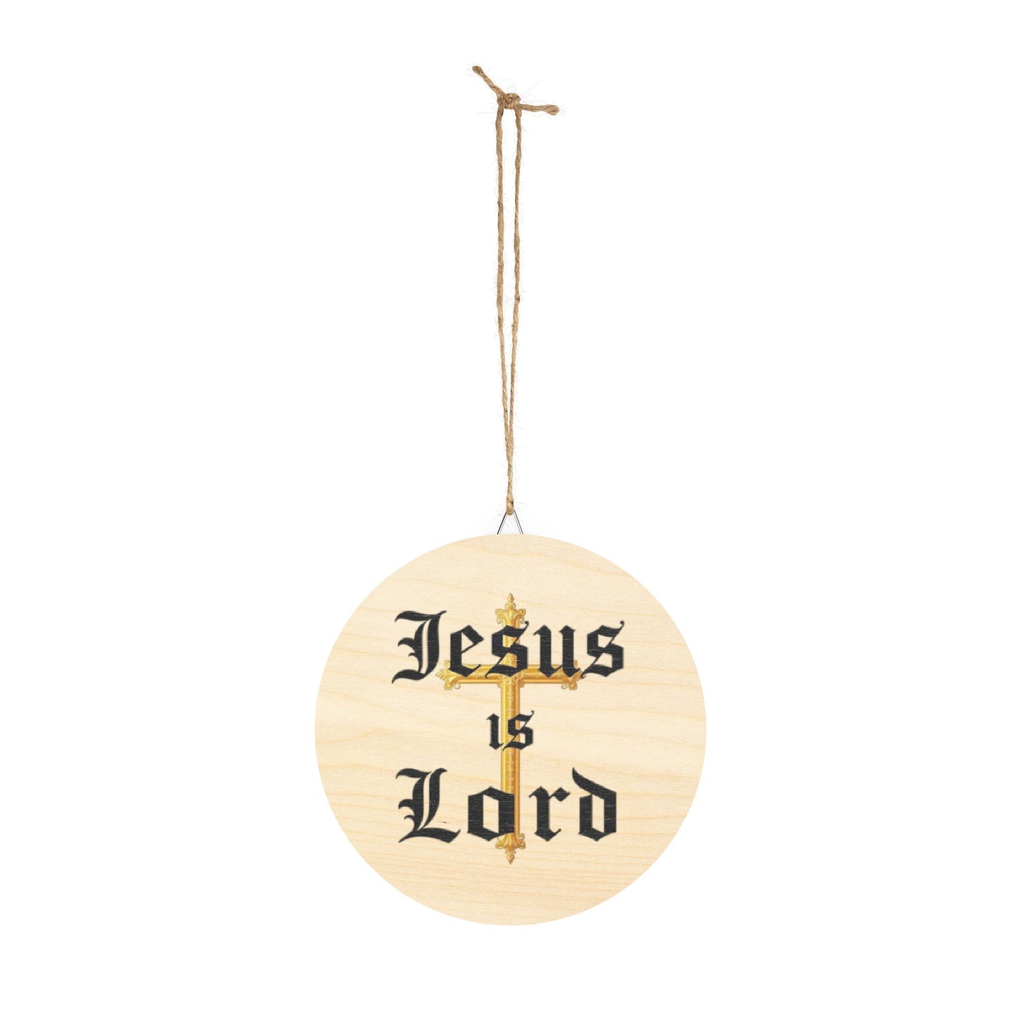 Jesus Is Lord Wall Hanging — Gold Cross Christian Décor