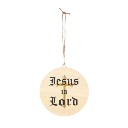Jesus Is Lord Wall Hanging — Gold Cross Christian Décor