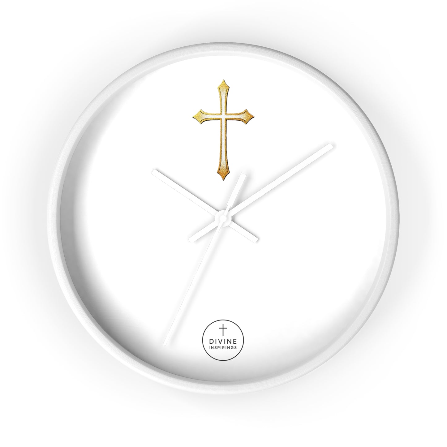 Stunning Gold Cross Wall Clock – Elegant Christian Home Decor