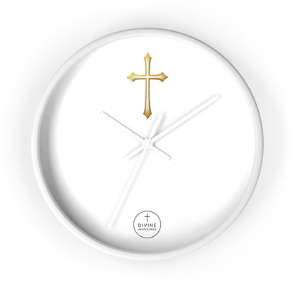 Stunning Gold Cross Wall Clock – Elegant Christian Home Decor