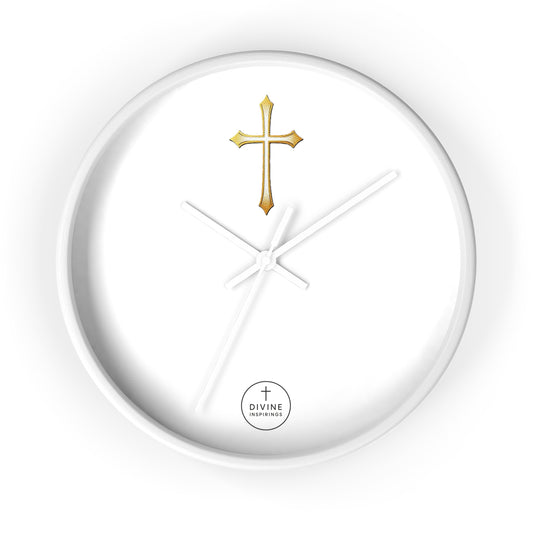 Stunning Gold Cross Wall Clock – Elegant Christian Home Decor