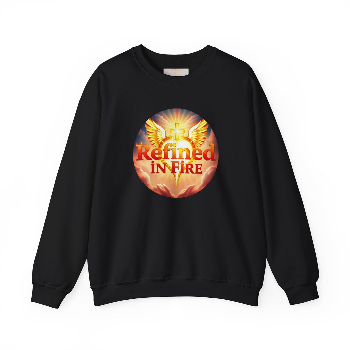 Men’s “Refined in Fire” Christian Sweatshirt – Bold Flame Design Pullover