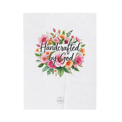 Handcrafted by God Plush Blanket – Inspirational Christian Design