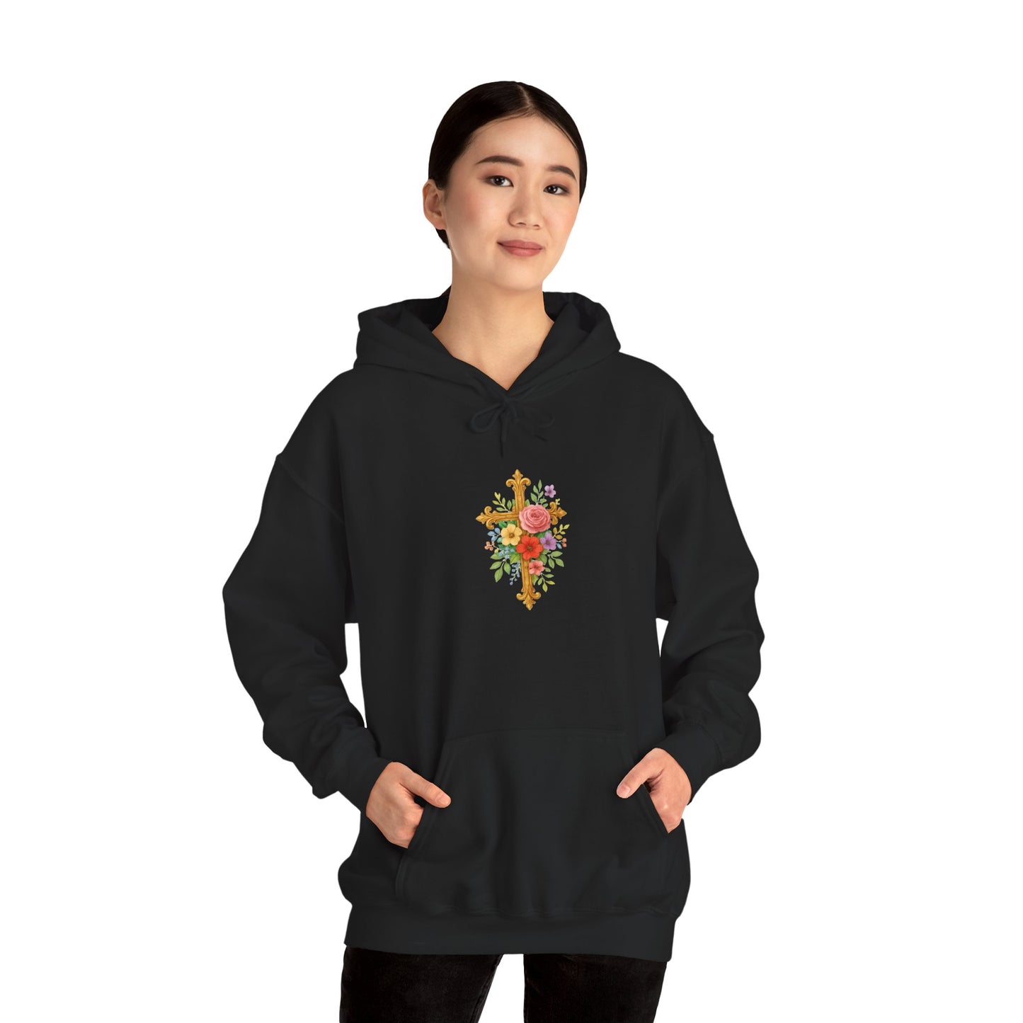 Floral Cross Women’s Christian Hoodie