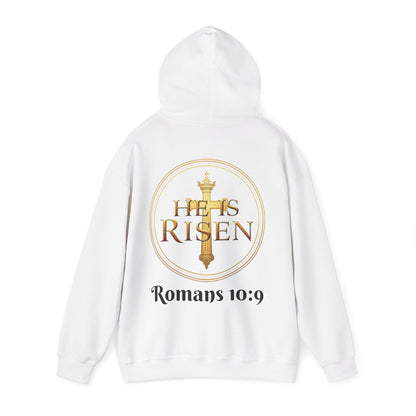 He Is Risen Christian Hoodie – Women’s Bold Faith Streetwear (Dark Lettering)