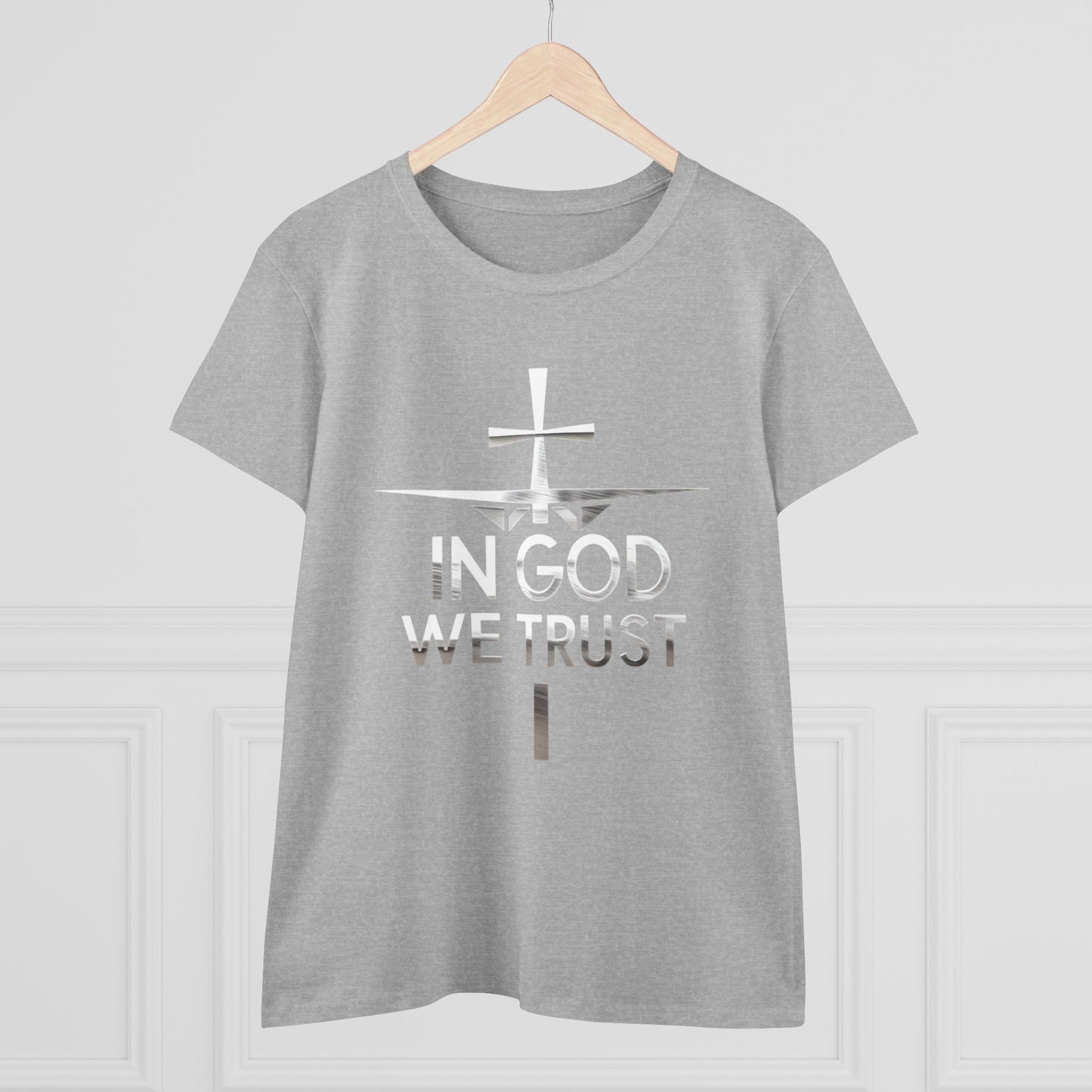 In God We Trust | Women’s Christian Tee with Scripture Back Print
