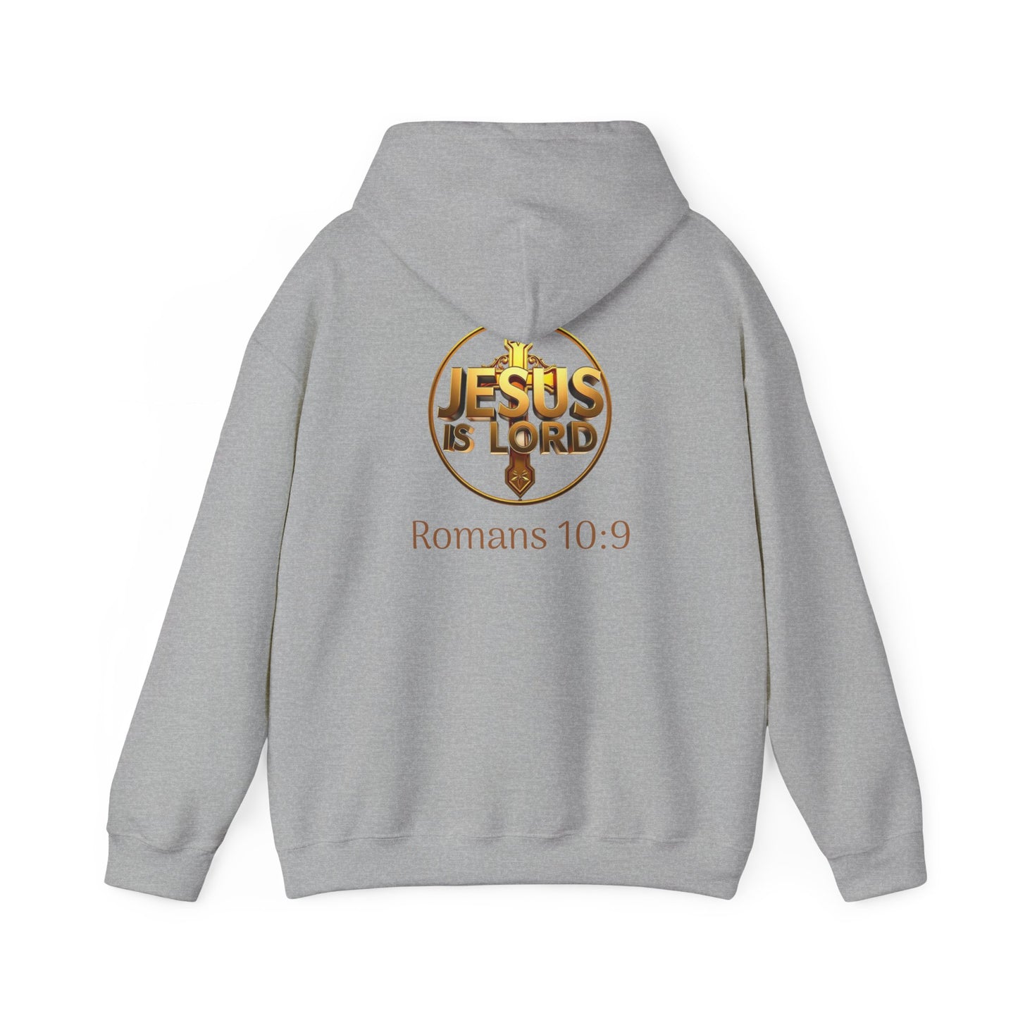 Jesus is Lord - Men's Christian Hoodie with Golden Cross