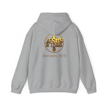 Jesus is Lord - Men's Christian Hoodie with Golden Cross