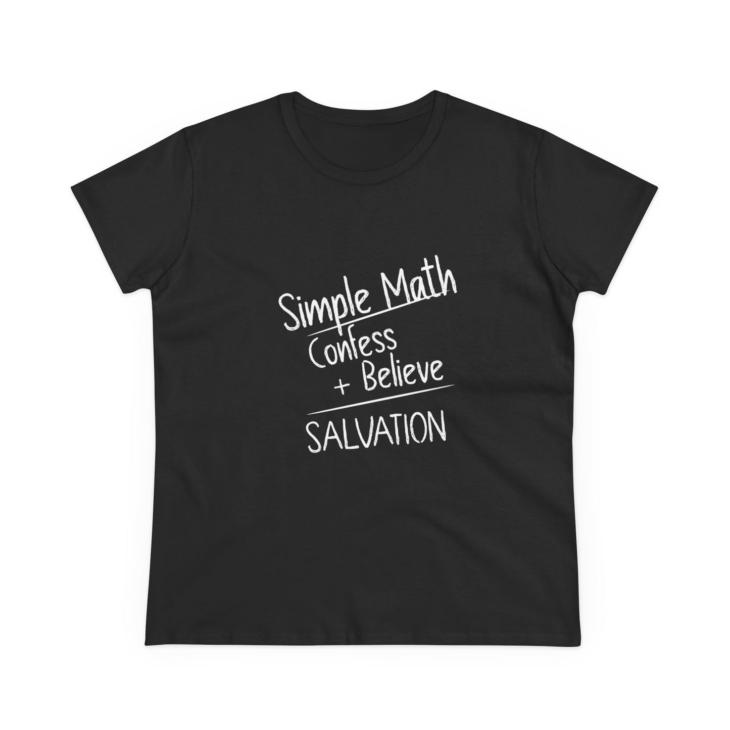 Simple Math Women’s T-Shirt – Bold Faith (White Chalk)