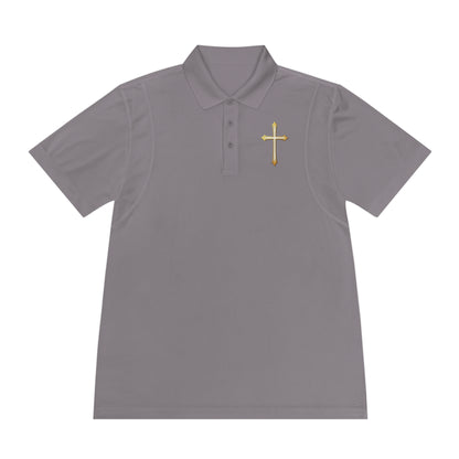 Men’s Modern Gold Cross Polo Shirt – Sleek Faith-Inspired Design