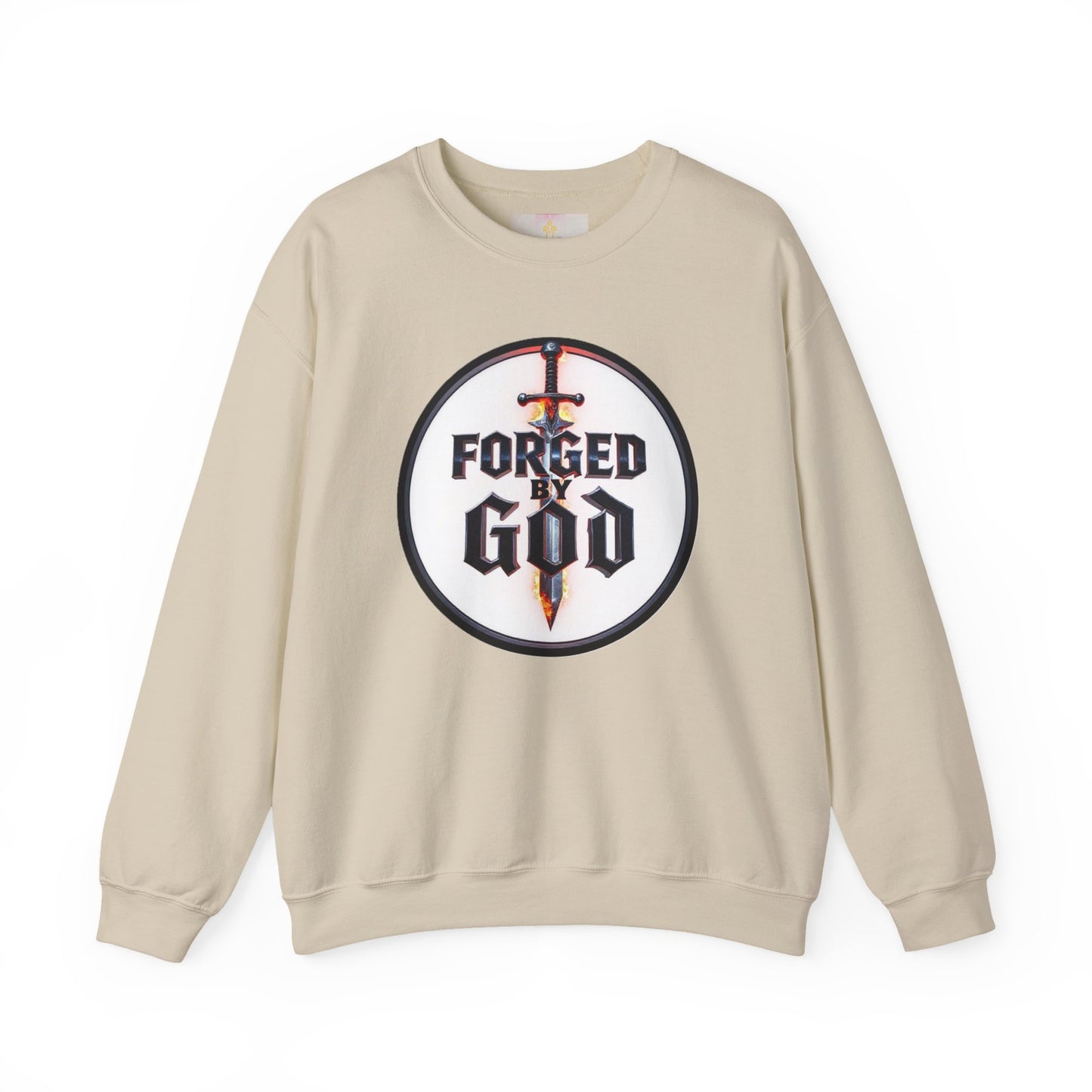 Forged by God Men’s Christian Sweatshirt – Bold Faith Apparel