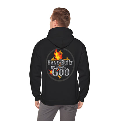 Men’s “Hand Built By God” Christian Hoodie – Bold Faith Identity Pullover