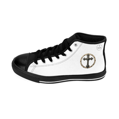 Shield of the Cross – Men’s Warrior High-Top Sneakers with Iron-Ring Emblem