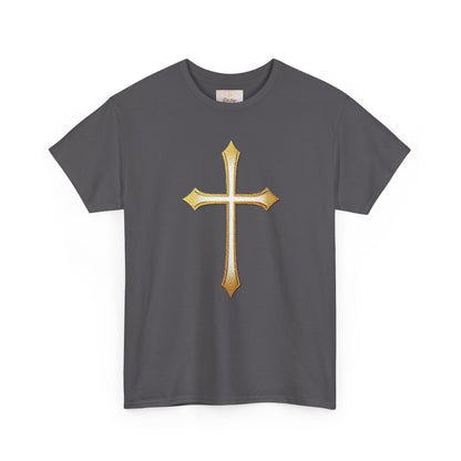 Men’s Gold Cross Tee – Christian Faith-Inspired Apparel