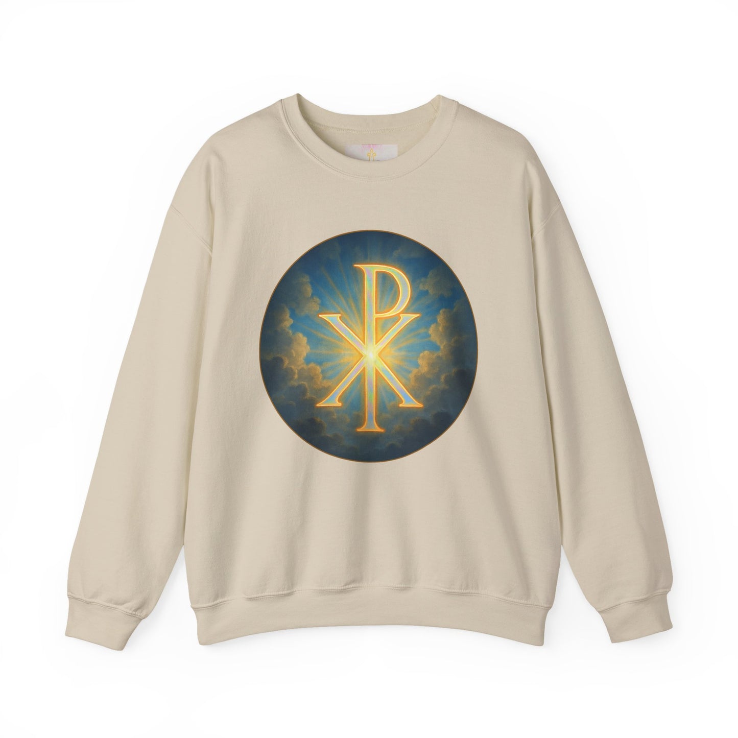 Men’s Christian Sweatshirt with Chi Rho – Classic Symbol of Faith Pullover