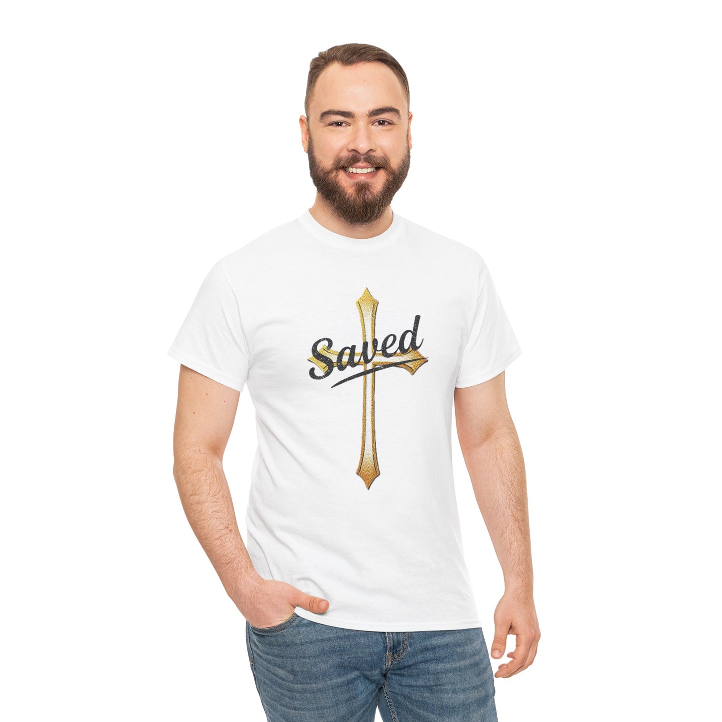 Saved Men's Tee – Christian Faith Apparel with Bold Design