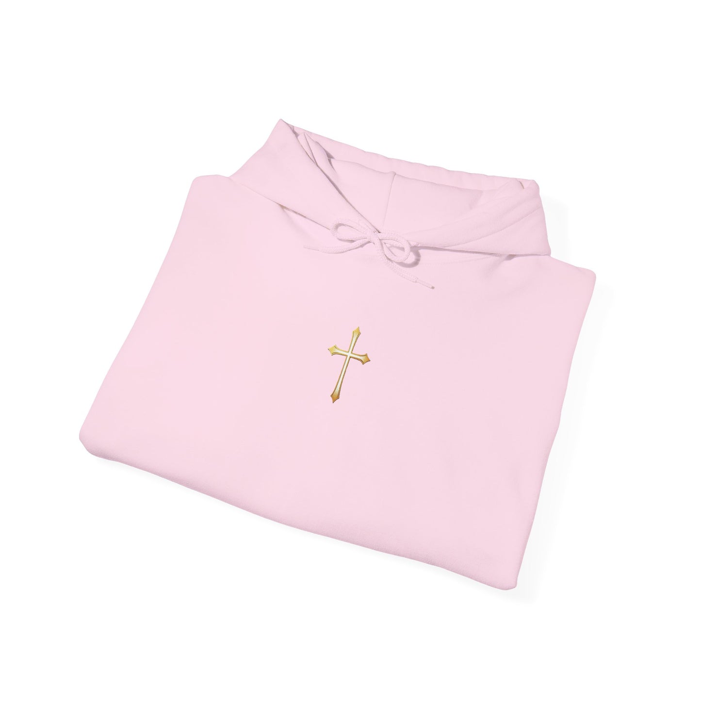Women’s Gold Cross Hoodie – Christian Faith Hoodie with Front & Back Design