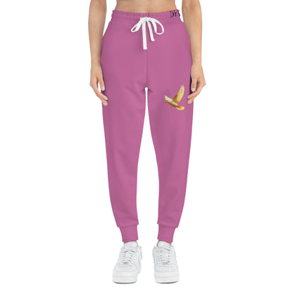 Peaceful Spirit Women's Jogging Pants in Pink with Dove in Flight Design