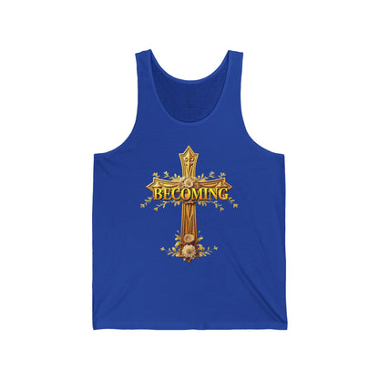 Becoming Women’s Tank Top – Gold Cross Edition