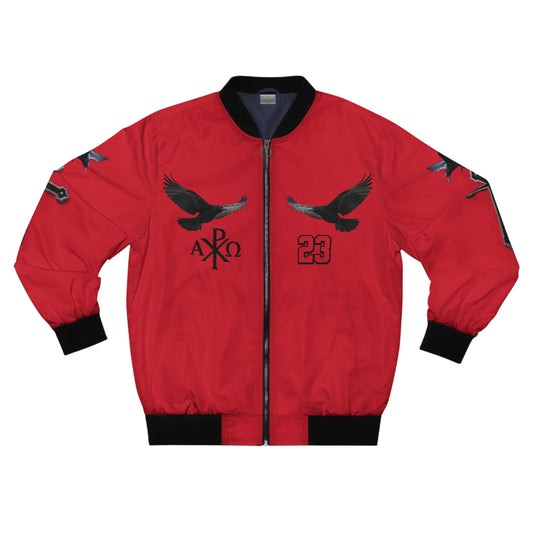 Faithful Guardians – Cross & Crows Men’s Bomber Jacket in Red