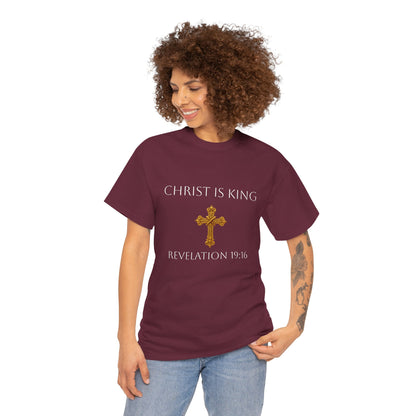 Christ is King Women’s Christian Tee (White Lettering)
