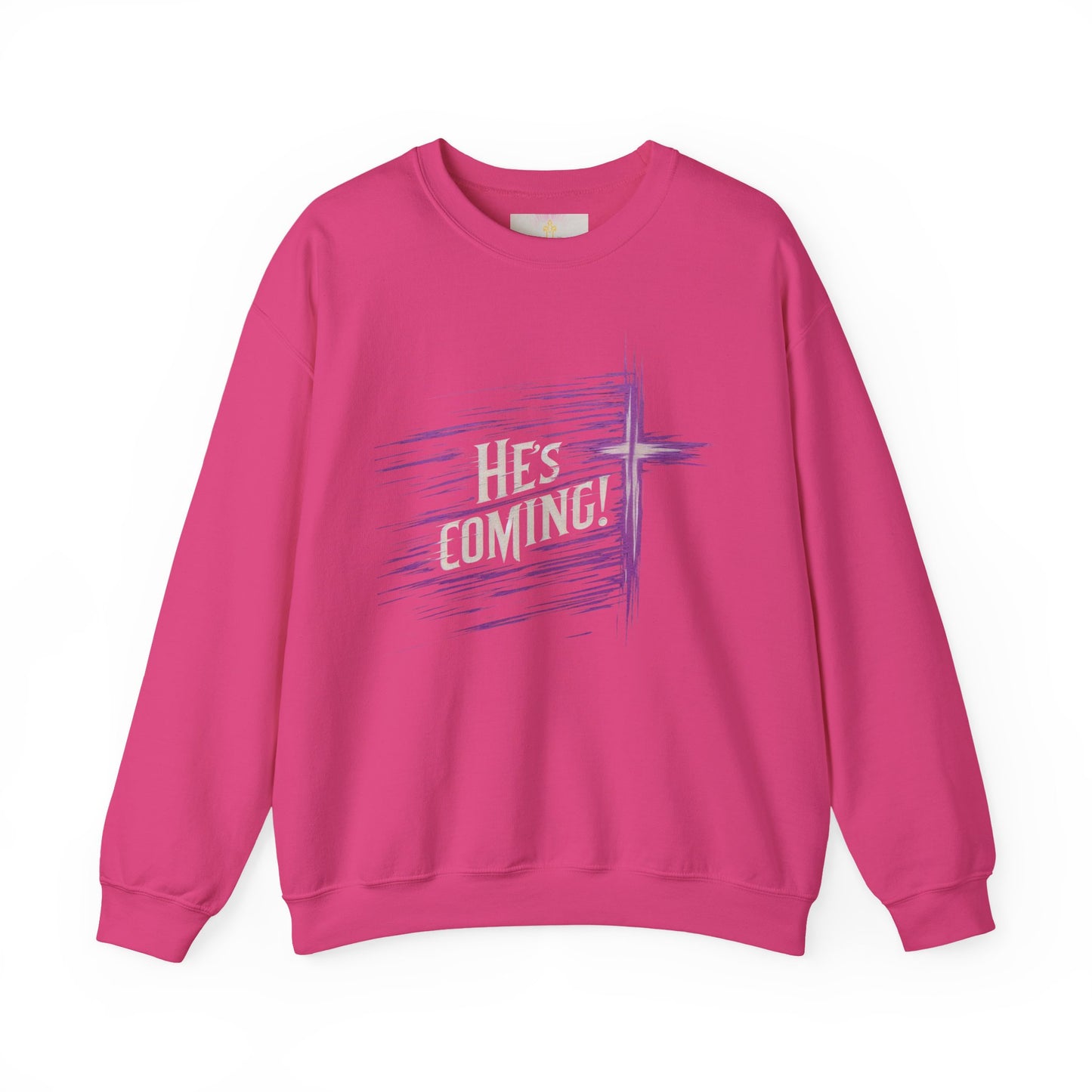 Hope in His Return – Women’s Christian Crewneck Sweater Featuring “He’s Coming”