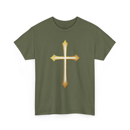 Men’s Gold Cross Tee – Christian Faith-Inspired Apparel
