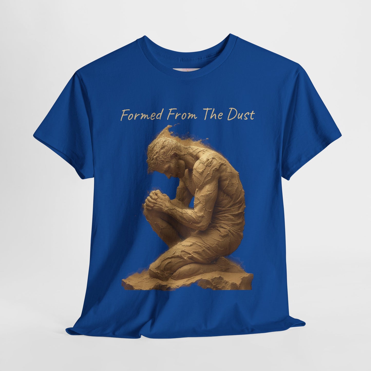 Formed from the Dust | Men’s Christian T-Shirt with Genesis 2:7 (Light Lettering)
