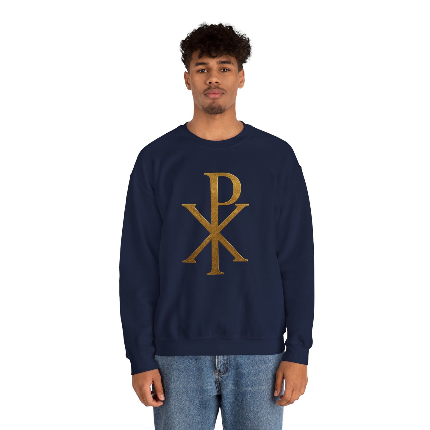 Chi Rho (Gold) - Men's Christian Sweatshirt
