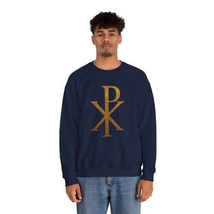 Chi Rho (Gold) - Men's Christian Sweatshirt
