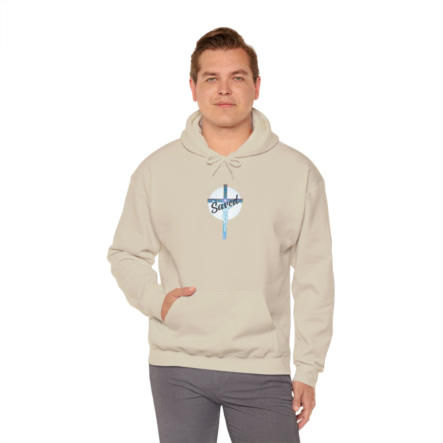 Saved in Christ – Men’s Christian Hoodie